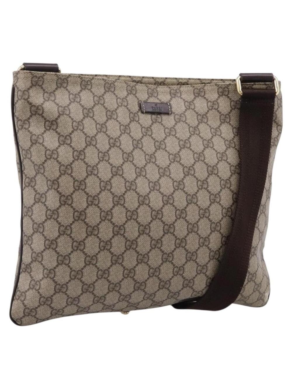 Gucci Zip Top Messenger Bag Gg Coated #375022G69B